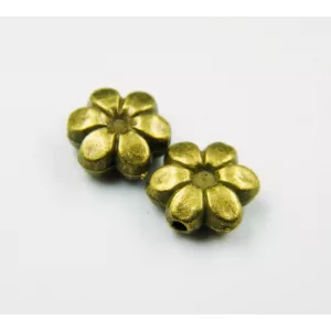 10db. Virág köztes fémgyöngy. 9.5x9x4mm. Antik bronz szín. 