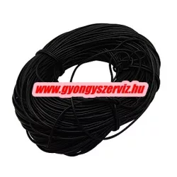 Hengeres bőr szalag, bőr zsinór. 3mm. Fekete.