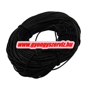 Hengeres bőr szalag, bőr zsinór. 3mm. Fekete.