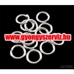 100db. Nyitott szerelő karika. 0.9x6mm. Ezüst szín.