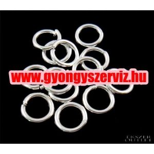 100db. Nyitott szerelő karika. 0.9x6mm. Ezüst szín.