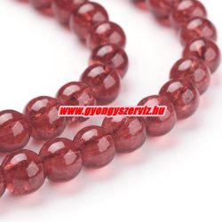   100db. Roppantott üveggyöngy. 6mm, 8mm. Piros. Mindig akcióban!