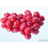 Kiárusítás!  10db. Csiszolt üveggyöngy.Meggy piros. 8x12mm. Mindig akcióban!