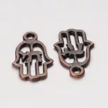Hamsa kéz. Köztes gyöngy. 20x12mm. Antik réz szín.