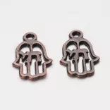 Hamsa kéz. Köztes gyöngy. 20x12mm. Antik réz szín.