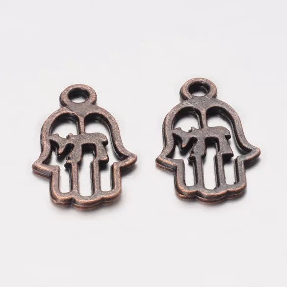 Hamsa kéz. Köztes gyöngy. 20x12mm. Antik réz szín.