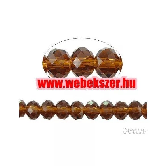 Kiárusítás!  20db. Csiszolt üveggyöngy. Fánkgyöngy. 8x10mm. 7 színben! Mindig akcióban!