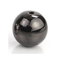  Golyó. 8mm. Fekete szín. Fémgyöngy, köztes gyöngy.