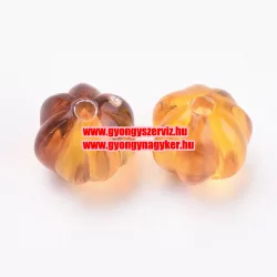   20db. Műanyag gyöngy. " Borostyán. " 7.5mm. Mindig akcióban!