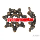 20db gyöngykupak. Fém gyöngy. 9x9x2.5mm. Antik réz szín.  Leárazva!