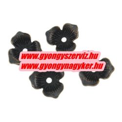   20db gyöngykupak. 3 szirom. Antik réz szín. 10.5x11x2.5mm.