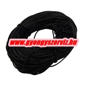 Bőr szalag, bőr zsinór. 4mm. Fekete.