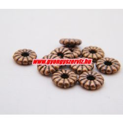   20db. Fémgyöngy, fém köztes gyöngy.7x2mm. Antik réz szín.