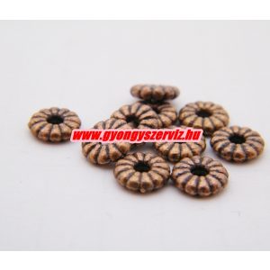 20db. Fémgyöngy, fém köztes gyöngy.7x2mm. Antik réz szín.