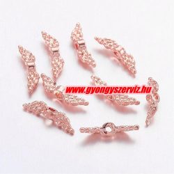   10db. Angyalszárny köztes fémgyöngy. 12x3mm. Rózsaarany szín.