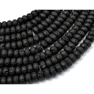 20db. Lávakő gyöngy. 8x5mm. Lencse.