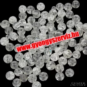 Roppantott üveggyöngy. 5x4mm. Kristály.  20db/csomag.