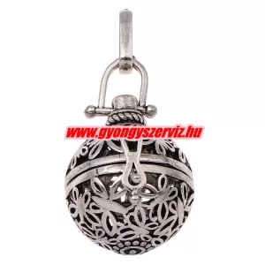 Leárazás! Angyalhívó medál. 22x28x25mm. Antik ezüst szín.