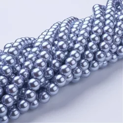 Üveg tekla gyöngy. 10mm. Kékes szürke.  10db/csomag.