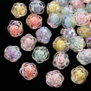 10db. Műanyag virág. 11.5x11mm. Mix.