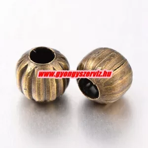 Leárazás! 10db. Fémgyöngy, filigrán gyöngy. 6mm. Antik bronz szín. Mindig akcióban!