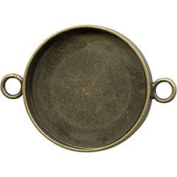   Kaboson alap, összekötő elem,  25mm lencséhez. Kétoldalas! Antik bronz szín.