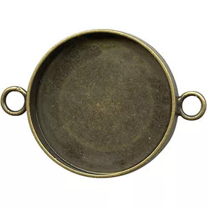 Kaboson alap, összekötő elem,  25mm lencséhez. Kétoldalas! Antik bronz szín.