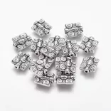 10db. Fém köztes gyöngy. 10x12mm. Antik ezüst szín.