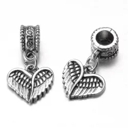   Pandora stílusú charm, medál. Angyalszárny. Antik ezüst szín.