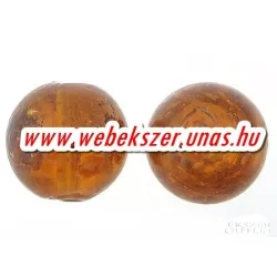 Fóliás üveggyöngy. Barna . 14.5x15mm. Mindig akcióban!