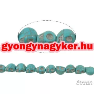 Koponya gyöngy szintetikus türkiz.  kék. 13x10x12mm.  Leárazva!
