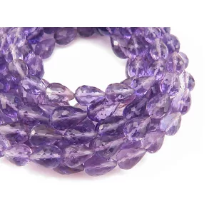 Leárazás!  10db. csiszolt üveggyöngy. Könnycsepp gyöngy, teardrop. Levendula. 12x8mm.