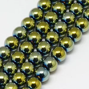 Hematit ásványgyöngy. 4mm. Zöldes.