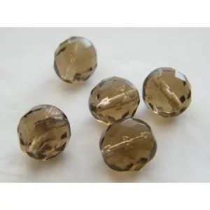 Kiárusítás ! 10db. Cseh csiszolt gyöngy. 12x14mm. Füst.