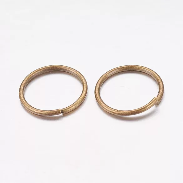 100db. Nyitott szerelőkarika. 14mm. Antik bronz szín.