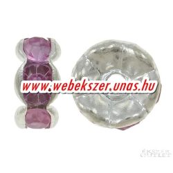   10db. Fém gyöngy. Köztes gyöngy. Kristály. 7x3mm. Ametiszt.   