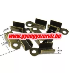   50db. Szalagvég, zsinór vég. Végzáró elem. 10x4x3.5mm. Antik bronz szín.