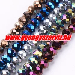   Kiárusítás!  Csiszolt üveggyöngy. 3x4mm. Metál mix. 5g/cs. Mindig akcióban!