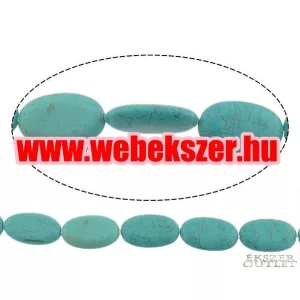 Türkizgyöngy. Természetes. Méret:25.5x15.5mm.  Leárazva!