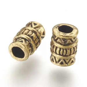 10db. Köztes fémgyöngy. 7x5mm. Antik arany szín.
