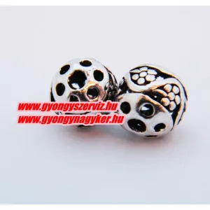 10db. Golyó. 8x8mm. Áttört. Antik ezüst szín. Fémgyöngy, köztes gyöngy.