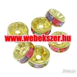   10db. Fémgyöngy. Köztes gyöngy. Rondell. 8x4mm. Szivárvány.   