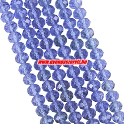   Kiárusítás!  Csiszolt üveggyöngy, fánkgyöngy. 3x4mm. Kék. 5g/cs. Mindig akcióban!