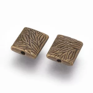10db. Lapos fém köztes gyöngy. 10x9x3.5mm