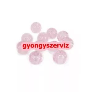 Lámpagyöngy, fóliás üveggyöngy. 8mm. Rózsaszín.