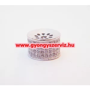 Acél, cirkónia köztes fémgyöngy. 10x6mm