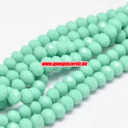   Kiárusítás!  20db. Csiszolt üveggyöngy, fánkgyöngy. 6x8mm. Akvamarin. Mindig akcióban!