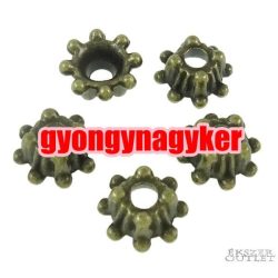   20db gyöngykupak. Fém gyöngy. 9x9x4mm. Antik bronz szín. Leárazva!