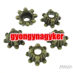 20db gyöngykupak. Fém gyöngy. 9x9x4mm. Antik bronz szín. Leárazva!