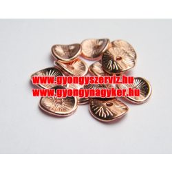   10db. Hajlított köztes fémgyöngy. 9x1mm. Rózsaarany szín.